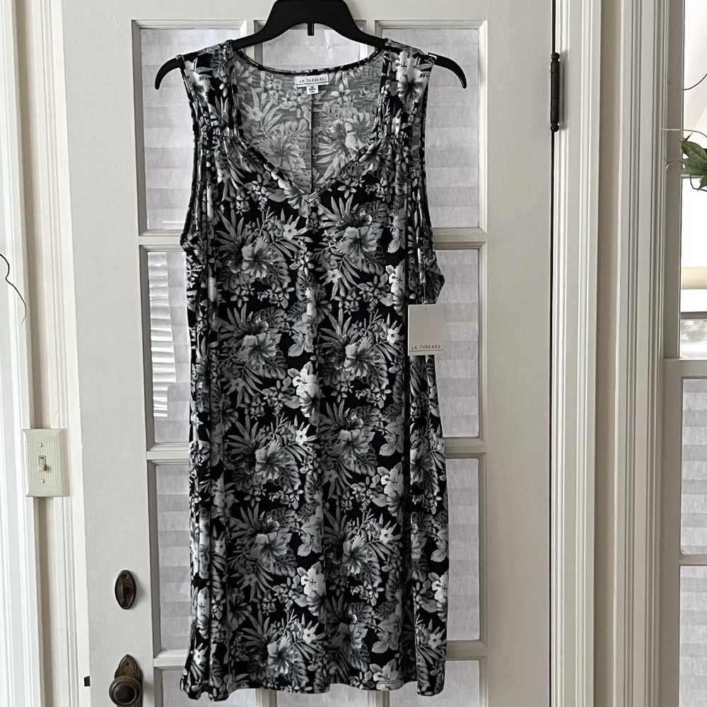 Womens 2X Soft Comfy Nightgown House Dress Black Grey White 40” Long